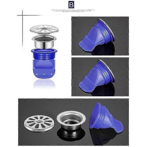 Joint d'étanchéité pour tuyau d'égout avec noyau en silicone désodorisant, pour toilettes en acier inoxydable (50 mm à 60 mm) (1/5)
