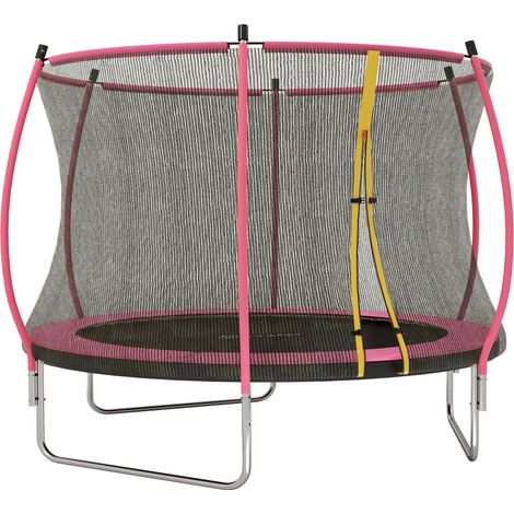 SPORTNOW 10ft Trampoline with Enclosure Net and Spring Cover, Pink