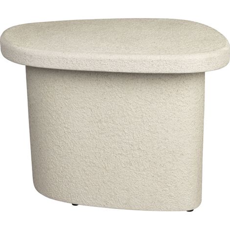 Table d'appoint organique en marbre recyclé H41cm - Écru - VEDA (1/5)