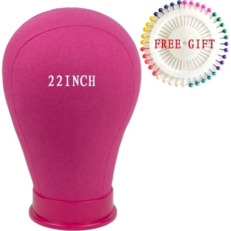 Testa da manichino, adatta per la realizzazione di parrucche, facile da acconciare, rossa - 56 cm (22 pollici) (1/2)