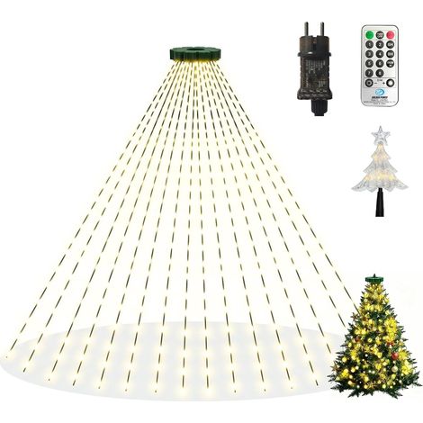 Luci di Natale a LED Stella e Anello 300 LED 8 Modalità 2m Bianco (1/5)