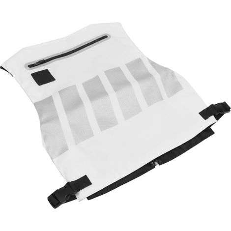 Gilet haute visibilité réfléchissant polyester blanc 48x43 cm pour vélo entraînement jardin équipement sportif 1 pièce (1/5)
