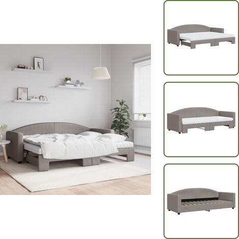 Sofá cama con cama nido - vidaXL Sofá cama nido con colchón tela gris taupe 80x200 cm - Sofá cama gris