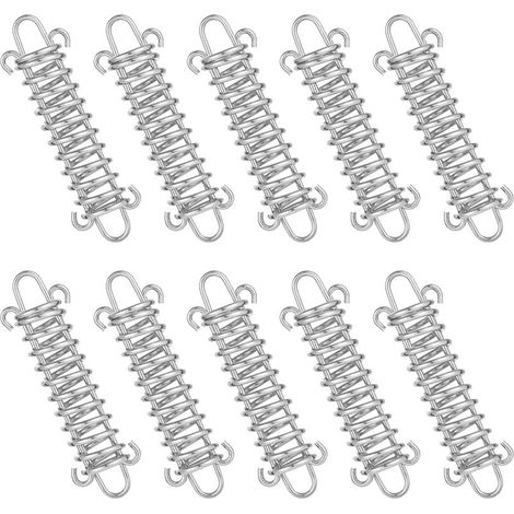 Federspanner, 10 Stück Federseilschlaufen, Zeltfederschlaufen, Stoßdämpferfeder, Spannfeder für Sonnensegel, Planen, Zelte, Metallgitter
