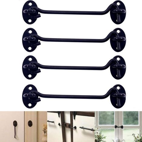 Manilles De Porte Coulissante Serrure Sécurité En Acier Inoxydable Fenêtre Pour Armoires Polyvalente Crochet Et Yeux 4 Lots (1/5)