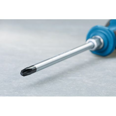 Bosch Professional 1600A01TG3 Destornillador de estrella, cromo vanadio, mango softgrip con cabezal de acero, Azul, PH2 x 125mm