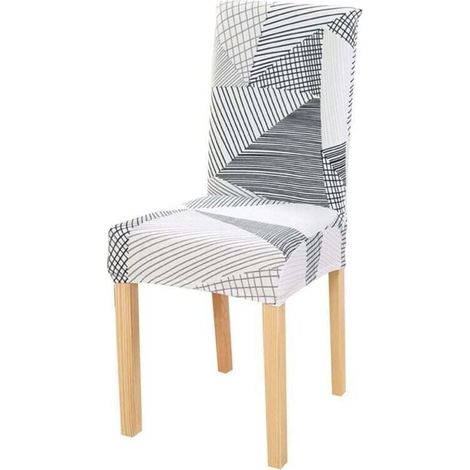 Housse de chaise élastique imprimée, 4 pièces, housse de chaise de salle à manger, maison, hôtel, bureau, quatre saisons, moka (1/3)