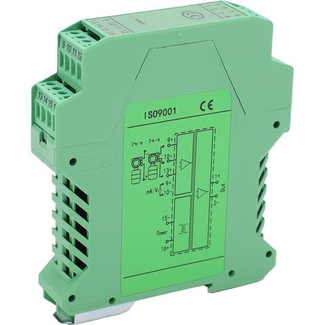 Isolateur de signal CC, transmetteur de courant et de tension, montage sur rail DIN, 1 entrée, 1 sortie, 0-5 V à 0-10 V, GLG (1/5)