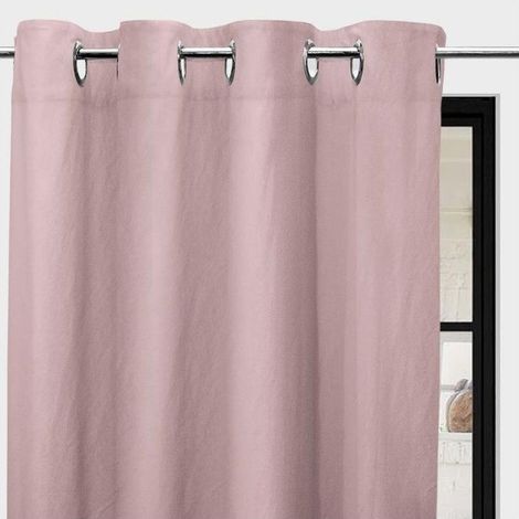 Soleil D Ocre – Rideau de porte à oeillets en microfibre – 135 x 250 cm – Style bohème – Couleur rose – Entretien facile, aspect froissé