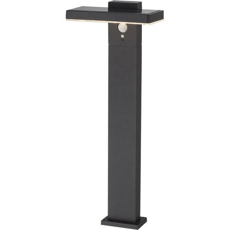 Arum Lighting – Borne solaire Estrella 60W – Détecteur de mouvement 600 lumens – 3 modes – IP44 – Panneau solaire en fibre de carbone