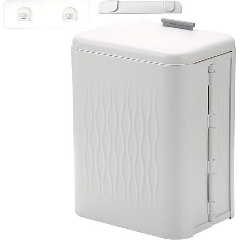 Poubelle Pliable avec Couvercle, 12 L - Idéale comme Poubelle Suspendue ou Murale pour Composteur de Cuisine, Gain de Place avec Couvercle Coulissant et Installation Facile par Crochet et Adhésif (1/5)