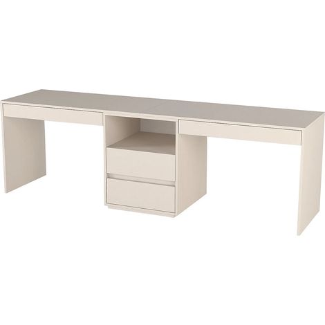 Bureau double avec rangements - Beige - DUOPARY (1/5)