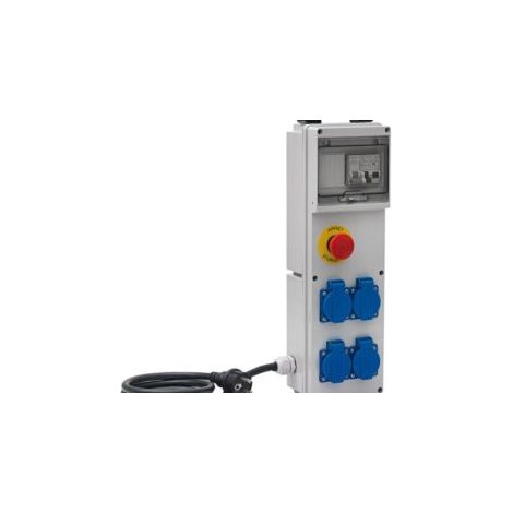 Brennenstuhl – Coffret électrique mobile 4 prises 16A avec disjoncteur différentiel 30mA – Câble 2m H07RN-F 3G2,5 IP44 – Usage intérieur/extérieur