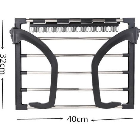 Séchoir à chaussures pliant en acier inoxydable pour balcon Appui de fenêtre Séchoir à couches serviette-3240cm, noir, 1pc (1/4)