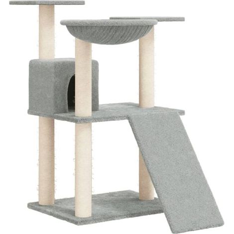 Arbre à chat avec griffes en sisal, gris clair, 83 cm (1/5)