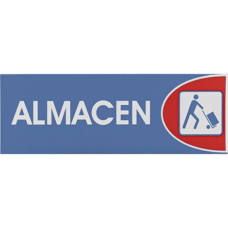 Señal adhesiva "Almacén" de PLÁSTICO, 6x18 cm, alta visibilidad, fácil instalación, duradera