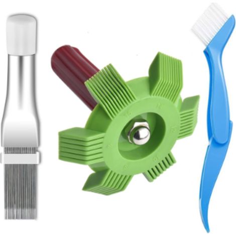 Outil de réparation des ailettes de radiateur, outil d'alignement des ailettes de condenseur de climatiseur, brosse de nettoyage et outil de dépoussiérage pour évaporateur (1/5)