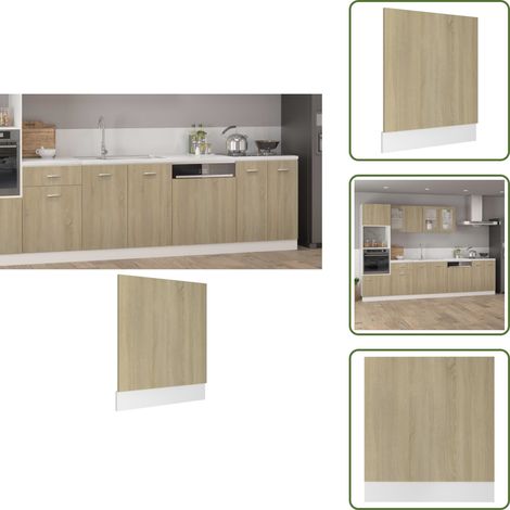 The Living Store Panneau de lave-vaisselle "Lyon" Chêne Sonoma 59,5 x 3 x 67 cm Bois d'ingénierie - Panneau de cuisine (1/5)