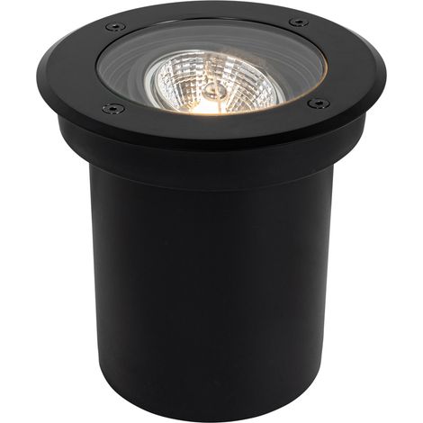 QAZQA Spot encastré de sol extérieur moderne noir AR70 orientable