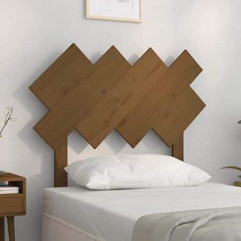 vidaXL Cabecero de cama madera maciza de pino marrón miel 92x3x81 cm (1/5)