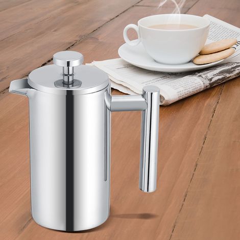Cafetière à piston en acier inoxydable à double paroi de 350 ml avec filtre (1/5)