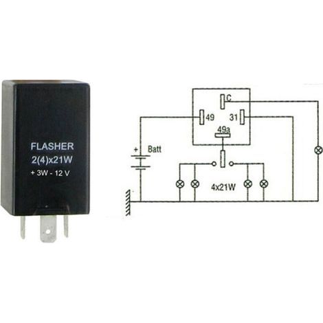 Centrale clignotante 12V pour 2 ou 4 lampes 21W DIN – Signalisation efficace – Support 4 plots inclus – Installation simple - 12v-2