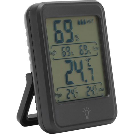 Thermomètre Hygromètre Numérique MC41, Mesureur de Température et Humidité avec Écran LCD Rétroéclairé Noir (1/5)