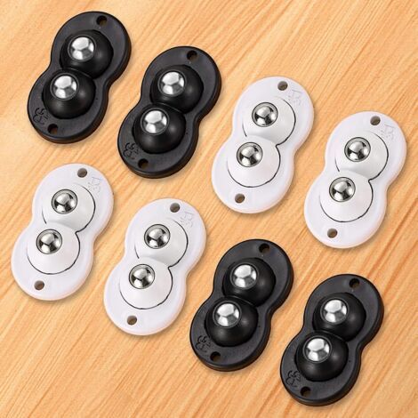 Petite Roulette, 8 pièces Mini Roulettes Pivotantes Auto-adhésives, petite Roulettes Pivotantes, 360 degrés Poulie Mobile Rotative 2 Roulettes (1/5)