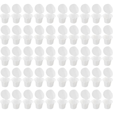 50 Filtres à café jetables en papier avec couvercles, dosettes réutilisables compatibles café maison, rechange pour cafetière individuelle (1/5)