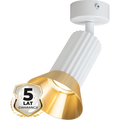 Spot plafond orientable blanc et or strié 1xGU10 10W TULIP Milagro (1/5)