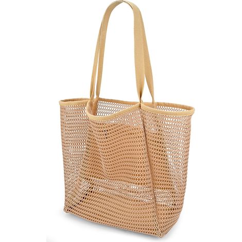 Sac En Maille - Sac À Main Pour Femme - 35 X 33 X 16 Cm - 18 5 L - Léger Et Pliable - Pour Plage Vacances Pique-Nique Yoga - 1 Pièce
