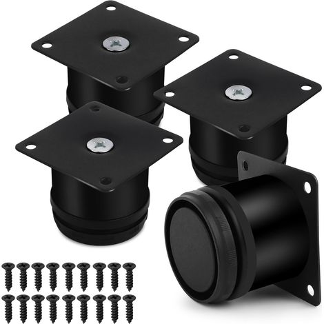 Lot de 4 Pieds de Meuble Réglables Universel Pieds de Lit Réglable 0-15 mm avec des Vis Reglable Pied de Table Acier Inoxydable Pied de Table Reglable Hauteur Métal Salle de Bain Pied Réglable (1/5)