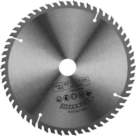 AIZ Lame De Scie Circulaire En Argent Tct De 200 Mm Pour Coupe Du Bois 60 Dents (1/4)