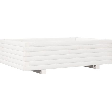 Maison Exclusive - Jardinière blanc 90x60x26,5 cm bois de pin massif