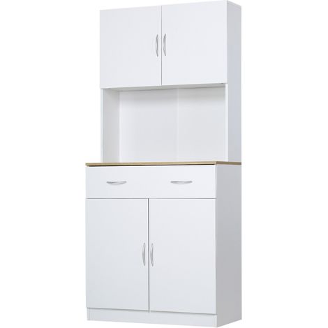 Mobile da Cucina Credenza 80x40x180 cm in Legno Bianco (1/5)