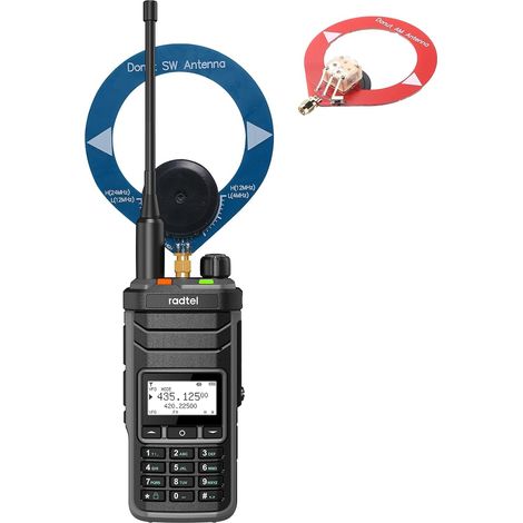 Radio Amateur Multibande HF UHF VHF Bi-Bande avec Réception AM USB LSB CW CB LW MW SW SSB, 1024 Canaux, Batterie 2000mAh, Recharge Type-C (avec Antennes SW/MW)