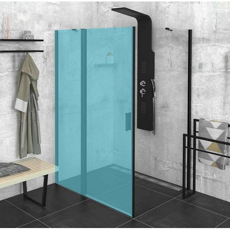 Polysan Zoom - Pared de ducha Black, 90 cm, negro mate/vidrio transparente ZL3290B (1/5)