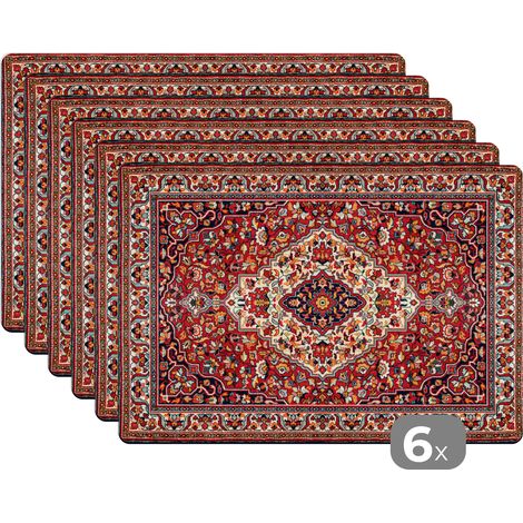 TOVAGLIETTE AMERICANE Set di 6 Tappeto persiano - Tappeti - Motivi - Rosso 45x30 cm (1/5)
