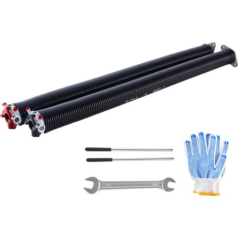 Mophorn Resortes de torsión para puertas de garaje: un par de 0,250 x 2 x 35 pulgadas, con capacidad nominal para 16 000 ciclos. Revestidos con electroforesis negra para facilitar su reemplazo