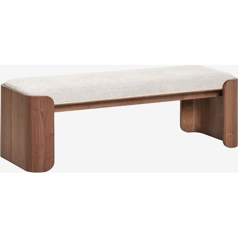 Banc en bois de caoutchouc et placage Lofren SKLUM &x2194&xFE0E 160 cm