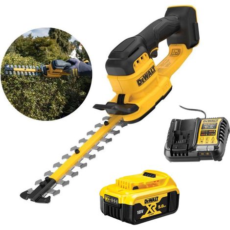 Dewalt DCMHT520N 18v XR Brushless 20cm Compact Hedge Trimmer + 5AH Battery Kit (1/5)