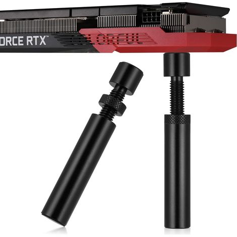 DOLASO Verstellbarer Grafikkartenhalter, 2 Stück GPU-Halterung, Grafikkartenhalter, GPU-Halter 75 mm–120 mm, für Desktop-Computer, Schwarz (1/5)
