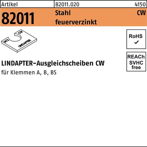 Ausgleichscheibe R 82011 CW M12/2,5 Stahl feuerverz. 1 Stück LINDAPTER (1/2)