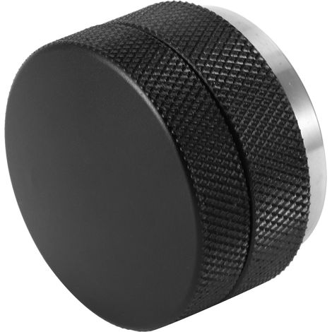 Höhenverstellbarer Kaffeetamper aus Edelstahl mit rutschfestem Gewinde (51 mm Gewindeboden), schwarz (1/5)