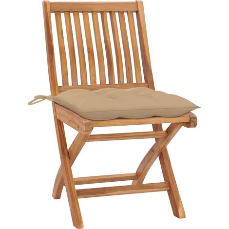 Maison Exclusive - Sedie da Giardino Pieghevoli con Cuscini 8 pz Massello di Teak