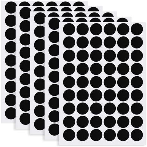Black 5 Sheets/270 Pcs Self-Adhesive Screw Covers, Self-Adhesive Screw Covers for Screw Holes, Adhesive Caps Ø21 mm, Furniture Cover Stickers for Screws Door Cabinet Furniture (1/4)