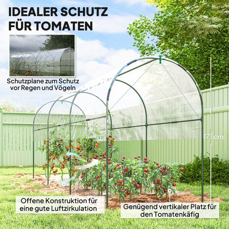 Serre d'hiver renforcée, tunnel de jardin avec arceaux, abri de culture transparent 400x120x170 cm, ancres de fixation incluses (1/5)