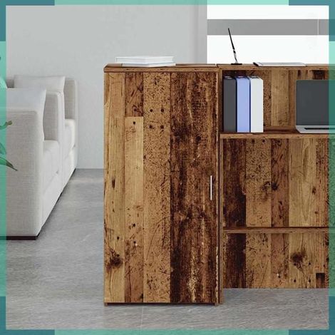 859049 Armoire rangement vieux bois 50x45x103,5 cm bois d’ingénierie (1/5)