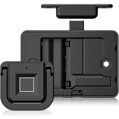 Serrure de sécurité à empreinte digitale noire, serrure de meuble intelligente avec 20 empreintes digitales, serrure de tiroir sans clé avec poignée (1/4)