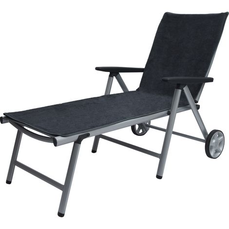XL Frottee Handtuch für Sonnenliege Marbella, 70x200cm, Anthrazit